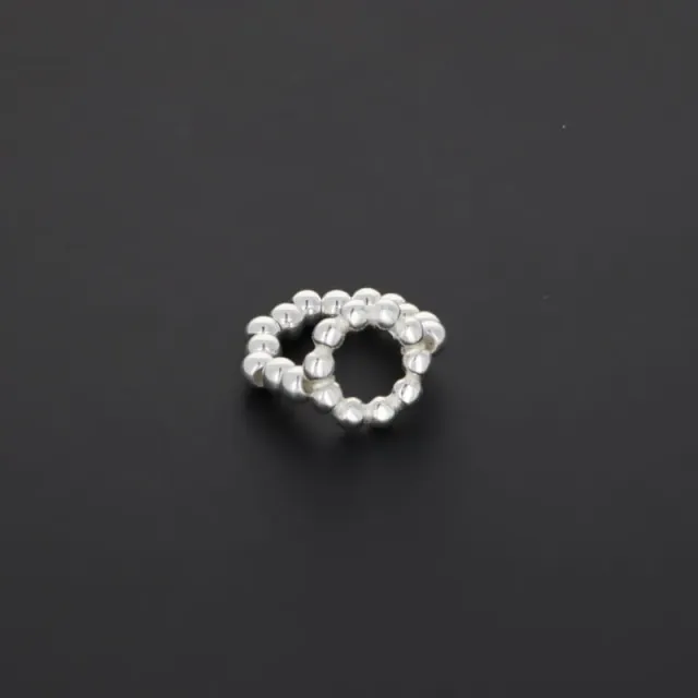 Secret de Cuir N°1503 bague perles argenté élastique
