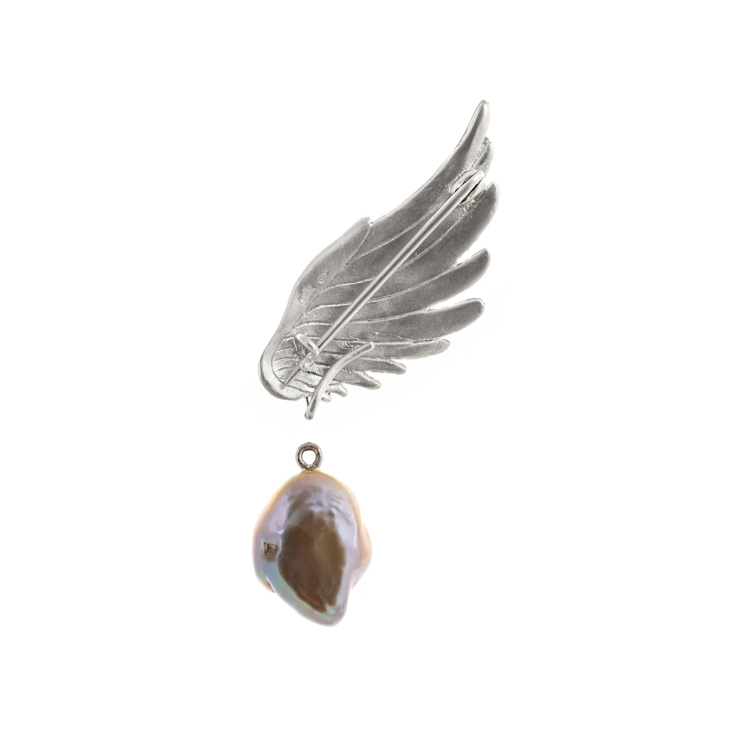 Lorella Tamberi Canal Artemis Wing broche aile perle argentée