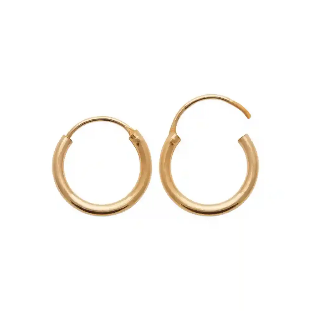 Oriana France créoles 14 mm boucles d'oreilles plaqué or