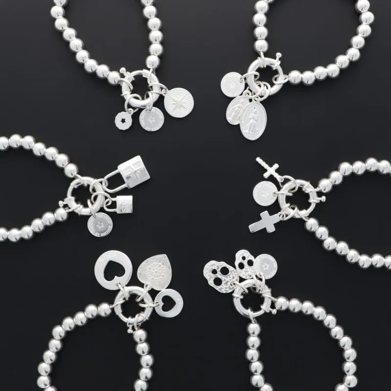 Secret de Cuir N°1345 bracelet perles pampilles argent