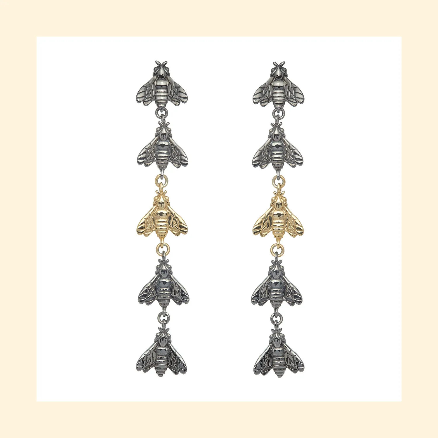 Lorella Tamberi Canal Bee Queen 5 abeilles boucles pendantes
