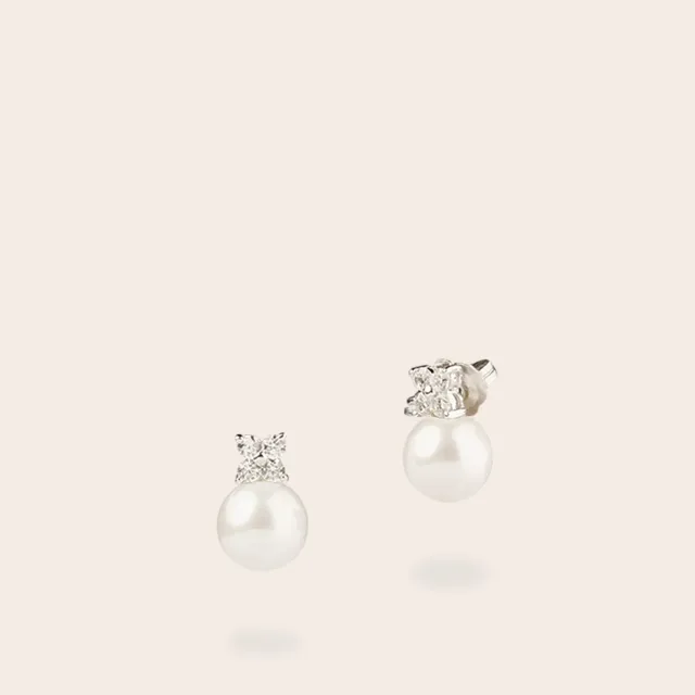 ULTIMA EDIZIONE trèfle perle 10 mm boucles puces nacre