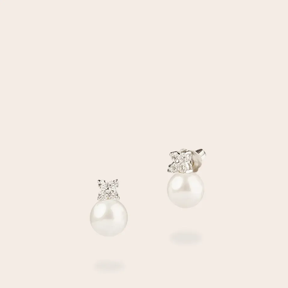 ULTIMA EDIZIONE trèfle perle 10 mm boucles puces nacre