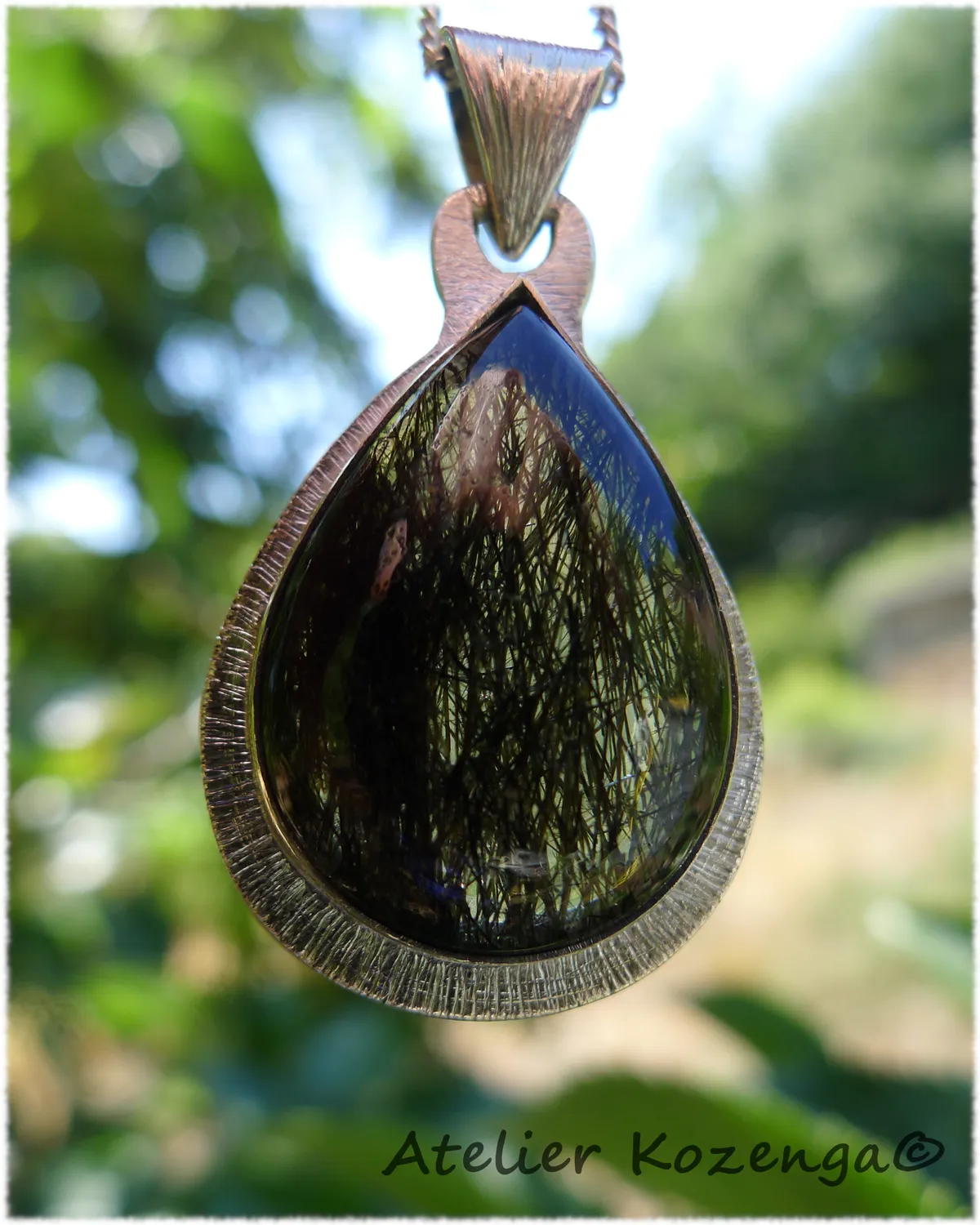 L'Atelier Kozenga Rootyle pendentif argent quartz rutile