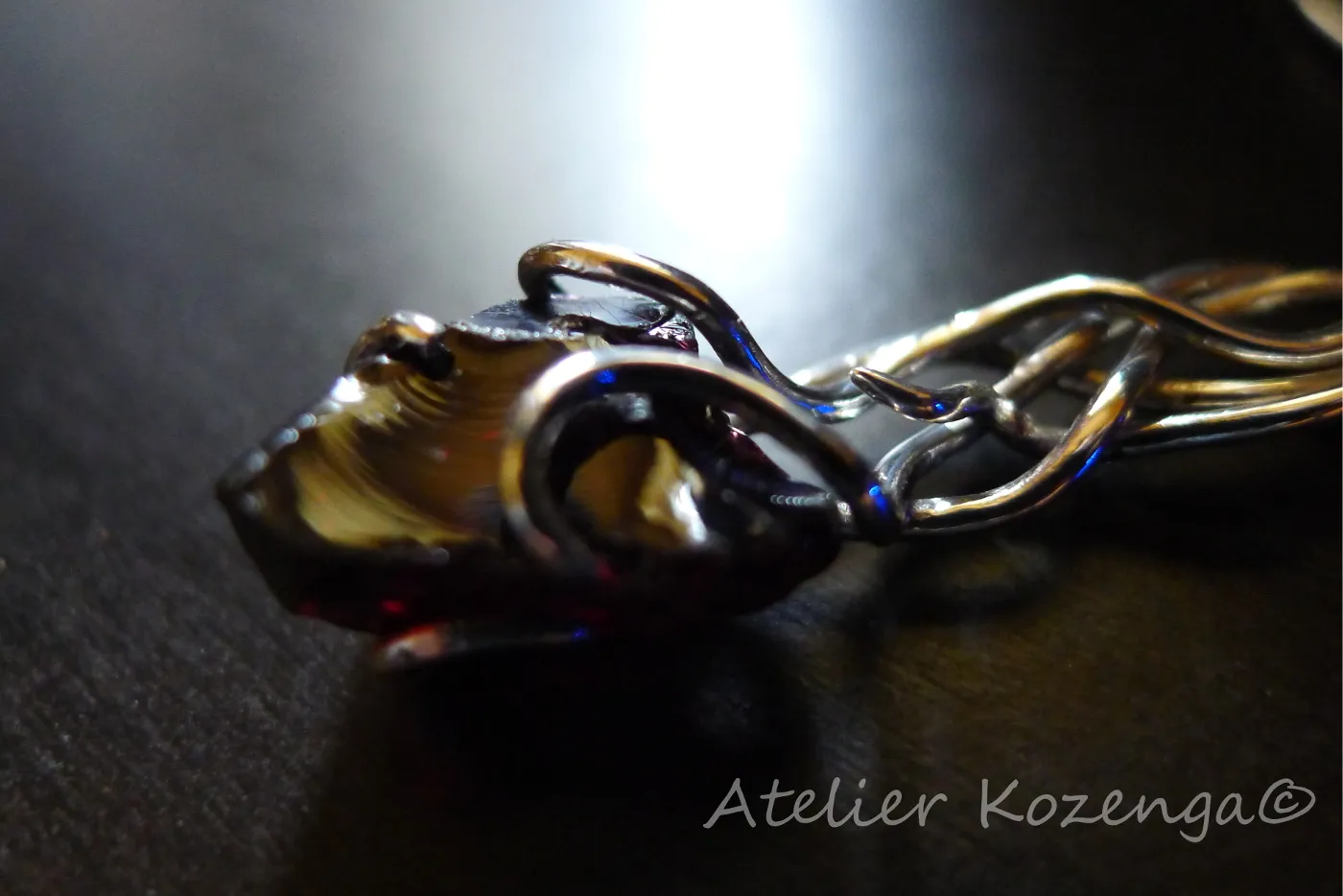 L'Atelier Kozenga Grenat pendentif argent grenat brut