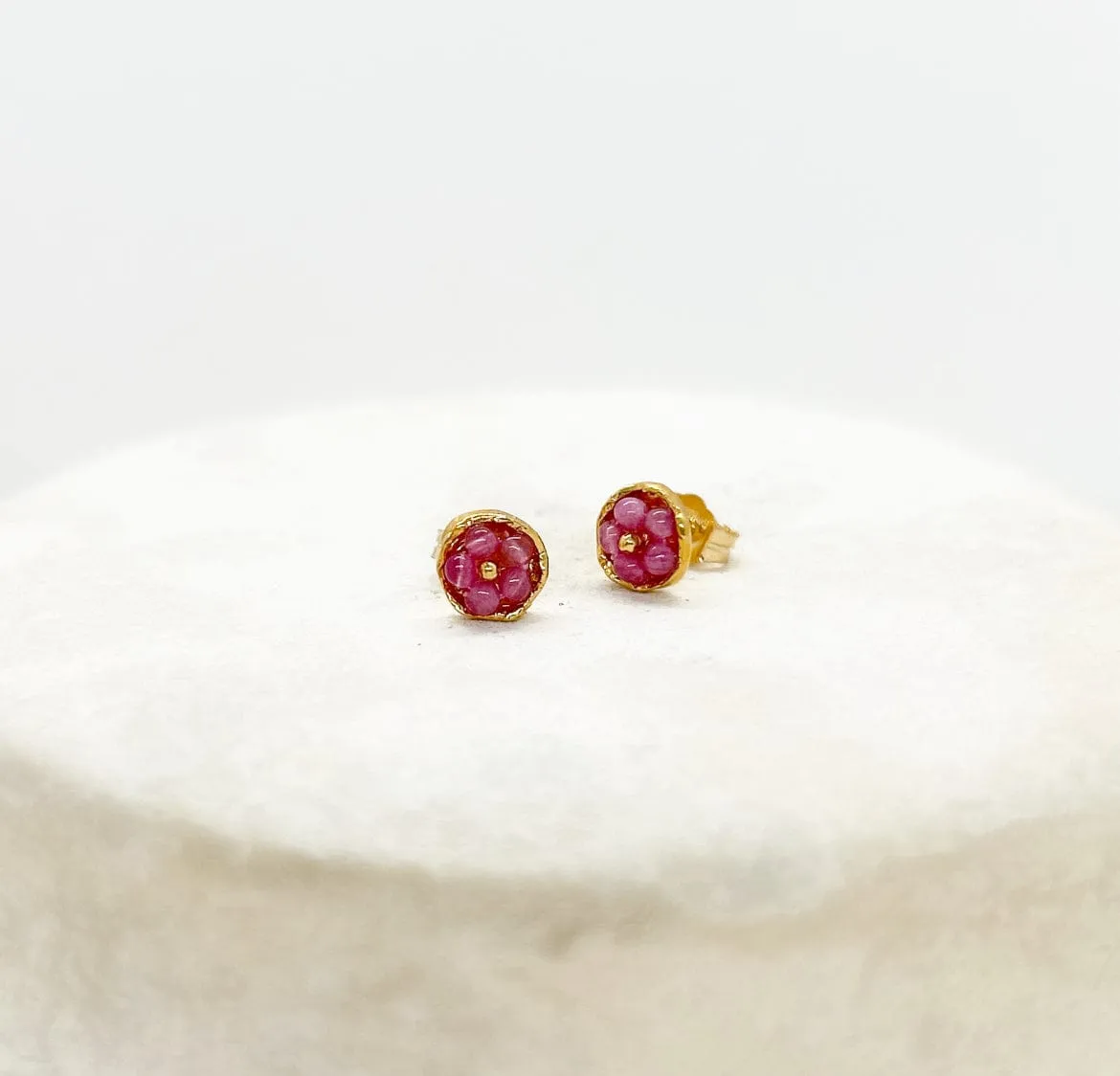 Elise Tsikis Genia boucles d'oreilles enfant rose 0,6 cm