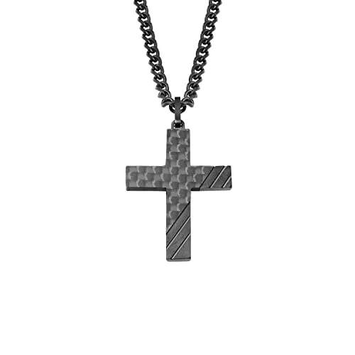 s.Oliver collier homme croix pendentif acier