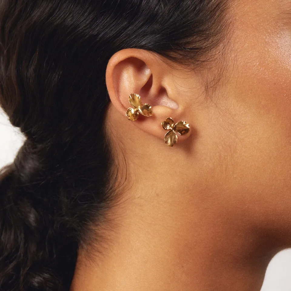 Elise Tsikis Flora earcuff fleur or jaune