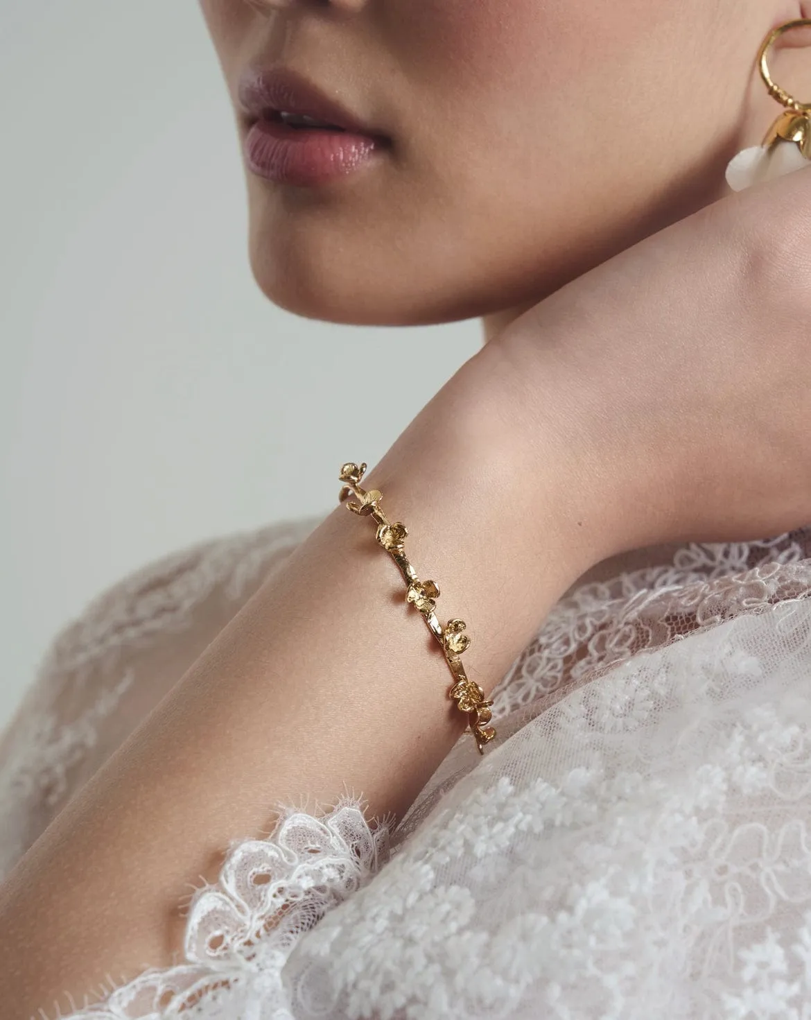 Elise Tsikis Teplice bracelet jonc fleurs or jaune