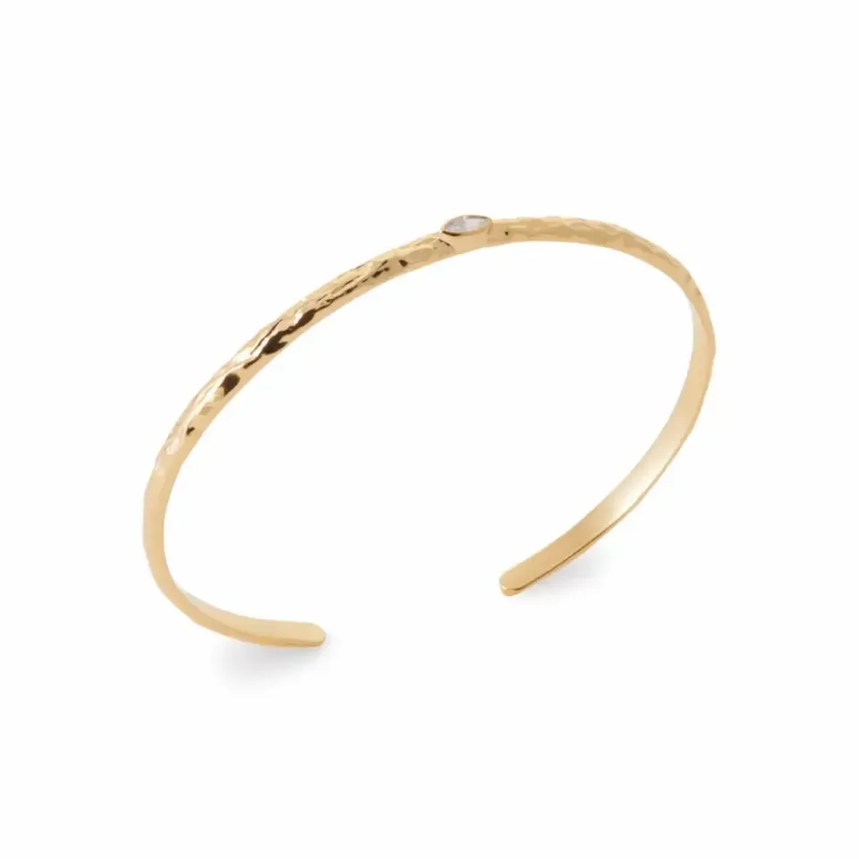 Oriana France bracelet jonc diamant losange plaqué or