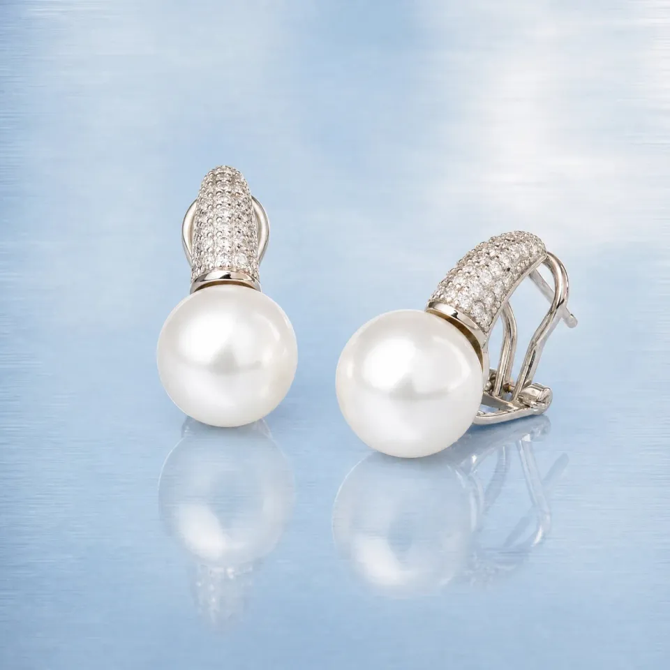 Ultima Edizione Virgola boucles d’oreilles perle zircons