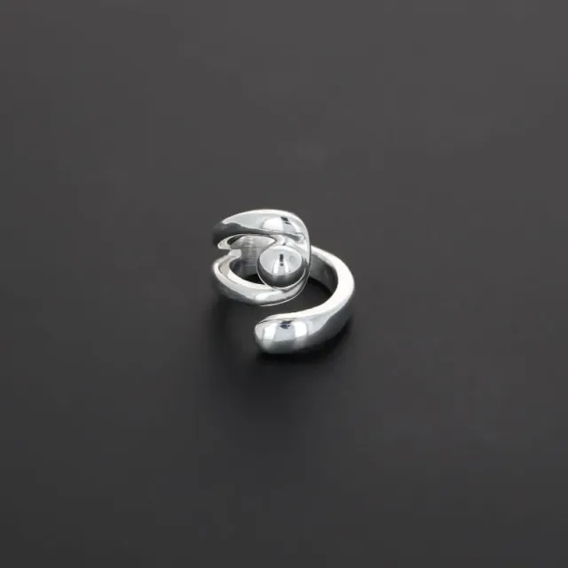 Secret de Cuir N°1310 bague plaqué argent perle