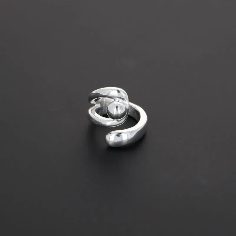 Secret de Cuir N°1310 bague plaqué argent perle