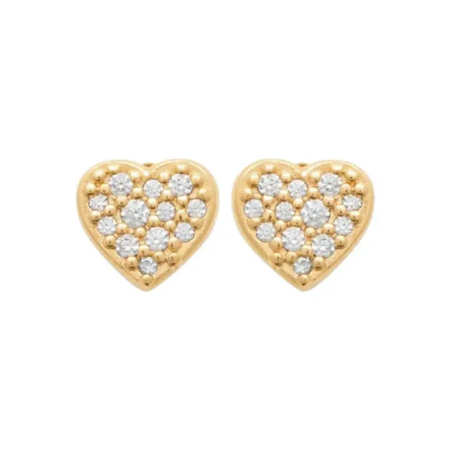 Oriana France clous cœur zircones boucles d’oreilles doré