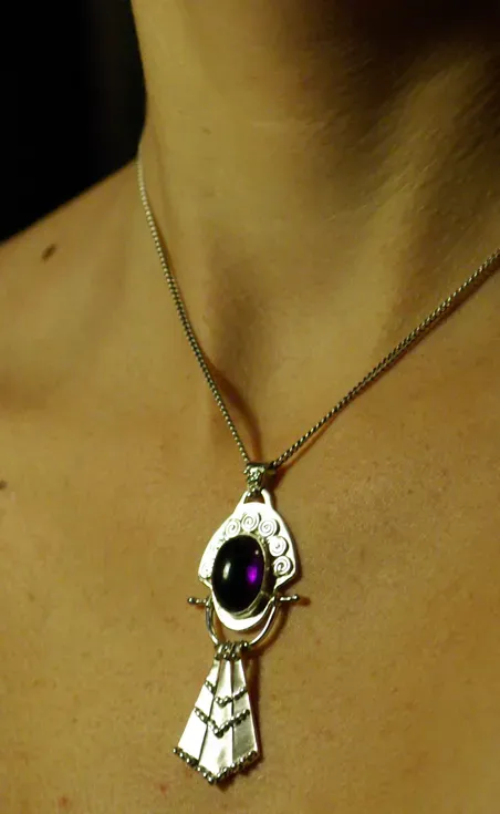 L'Atelier Kozenga pendentif Amethyste argent articulé violet