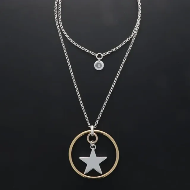 Secret de Cuir N°1639 sautoir jonc étoile bicolore