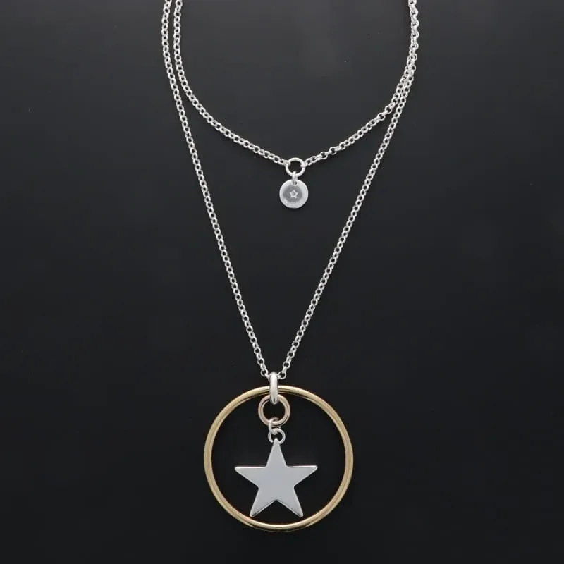 Secret de Cuir N°1639 sautoir jonc étoile bicolore