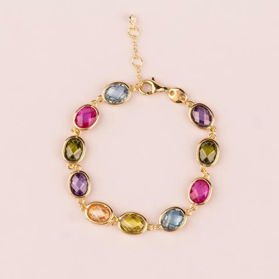 ULTIMA EDIZIONE bracciale pietre ovali multicolor bracelet