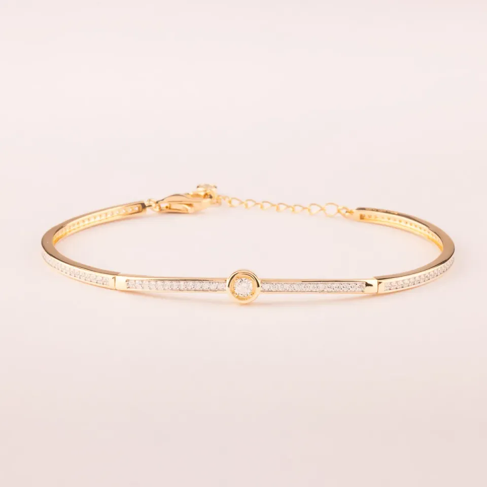 ULTIMA EDIZIONE bracelet semi-rigide tige zircons doré