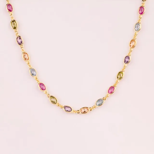 Ultima Edizione Multicolor Ovales collier pierres
