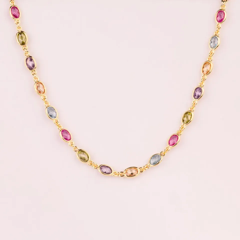 Ultima Edizione Multicolor Ovales collier pierres