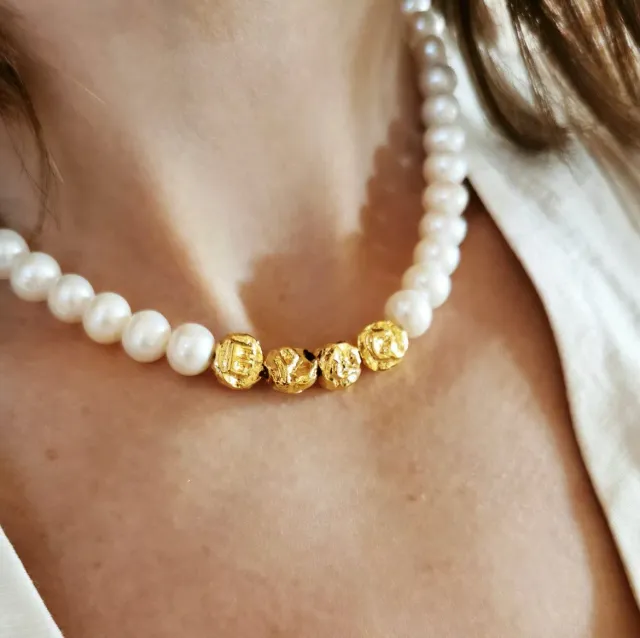 Elise Tsikis Eros collier perles Eros 35 cm