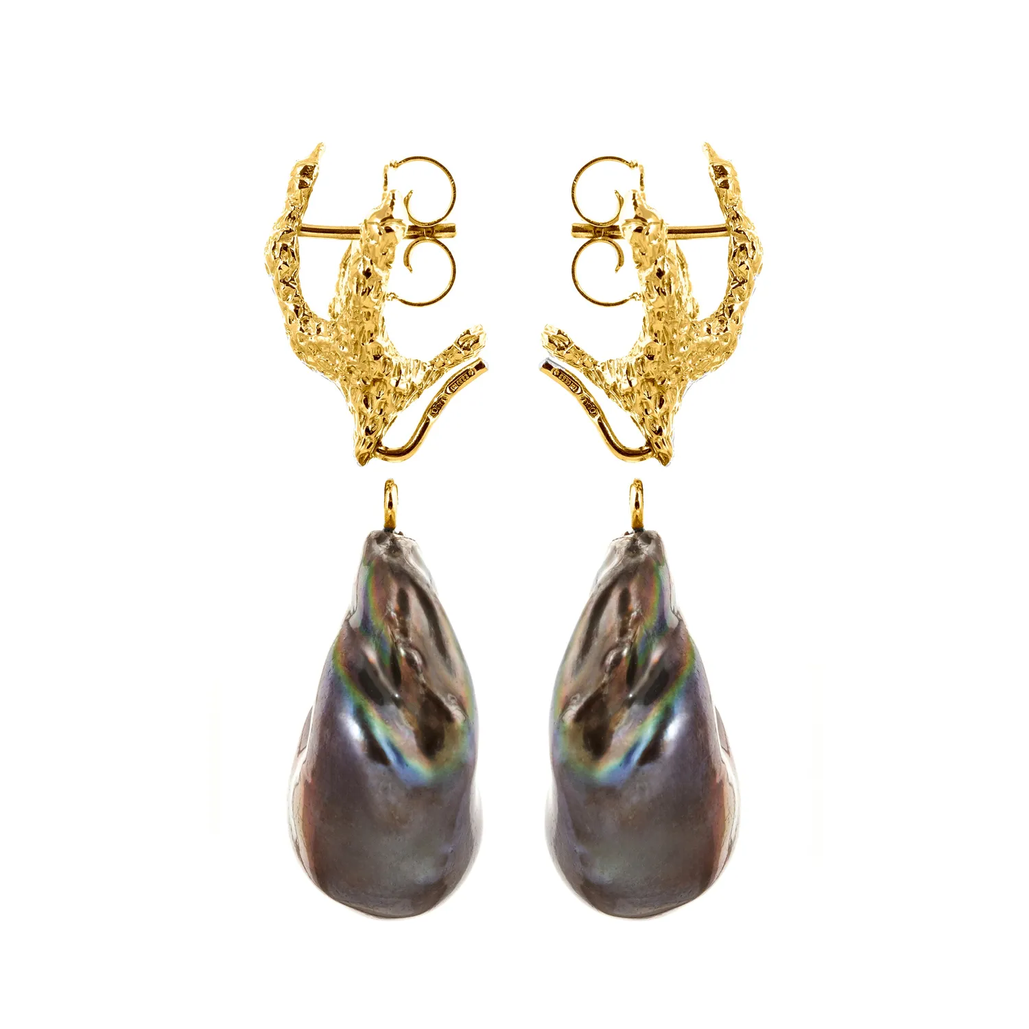 Lorella Tamberi Canal Artemis boucles griffe perle baroque grise
