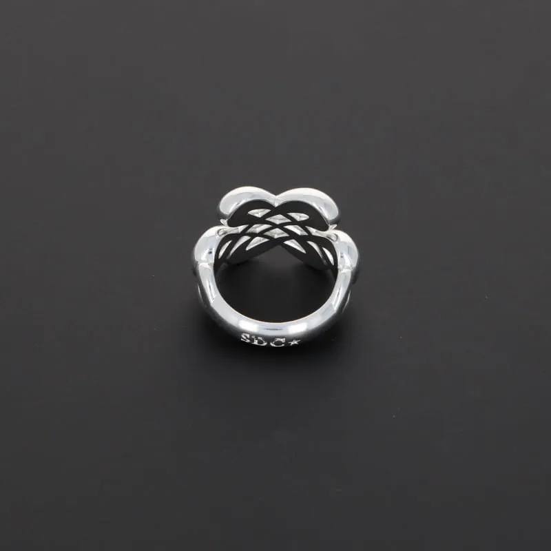 Secret de Cuir N°1501 bague Jie nœud plaqué argent