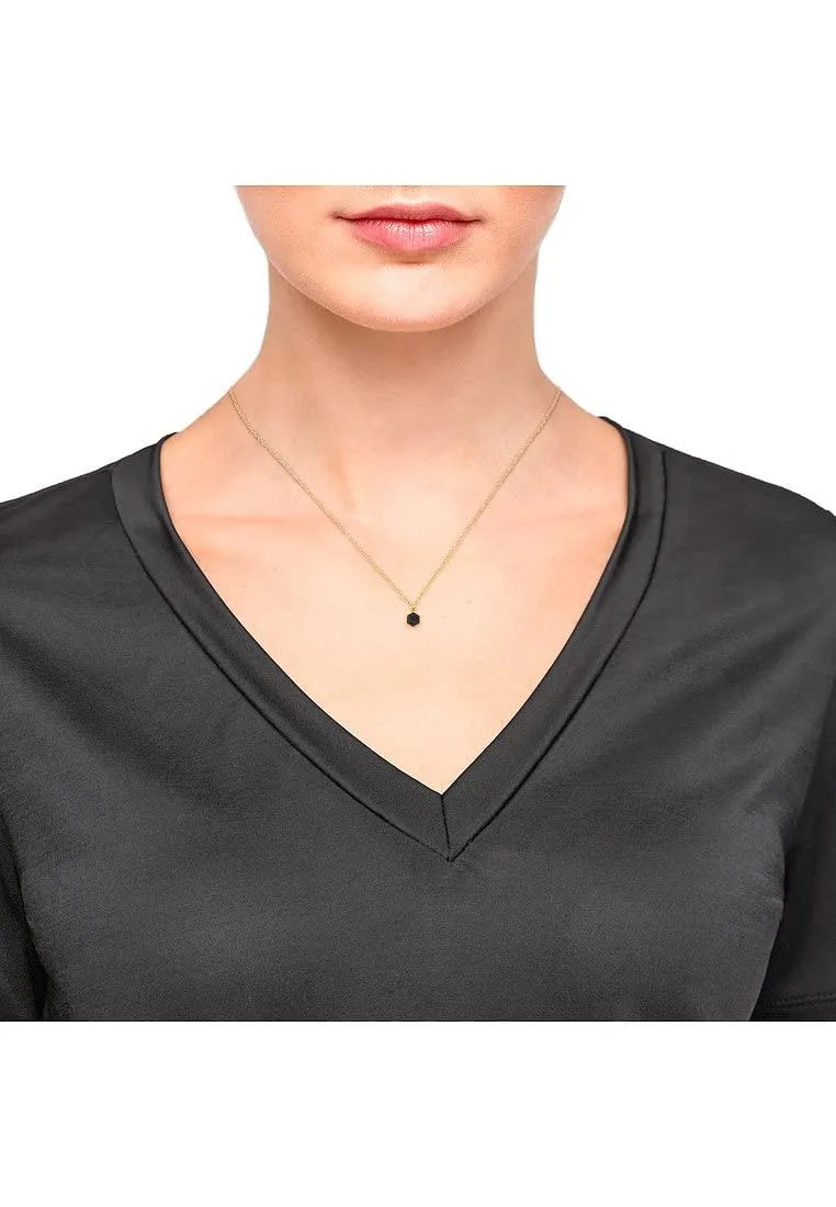 s.Oliver bague argent 925 hexagone noir zircone