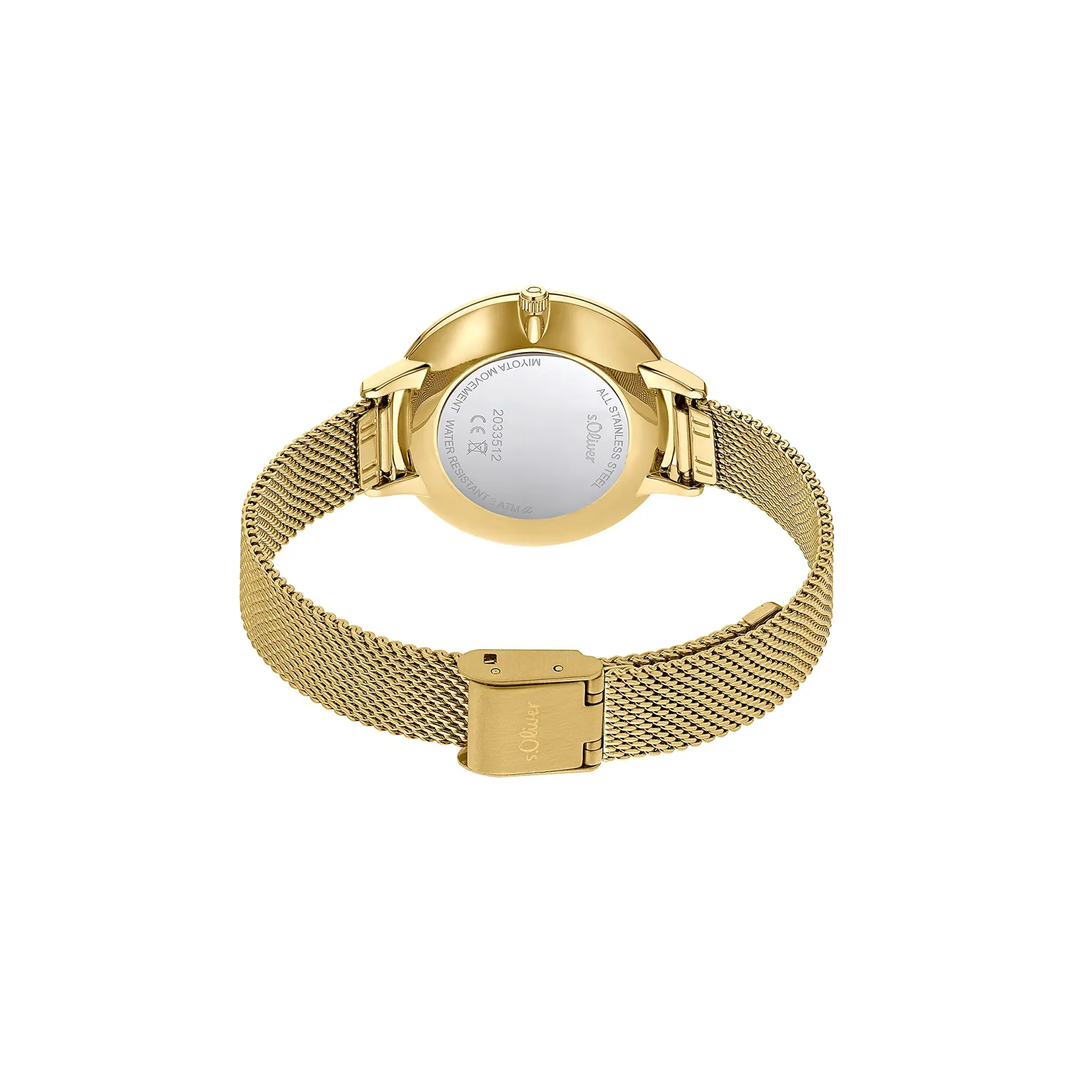 s.Oliver montre femme milanaise dorée
