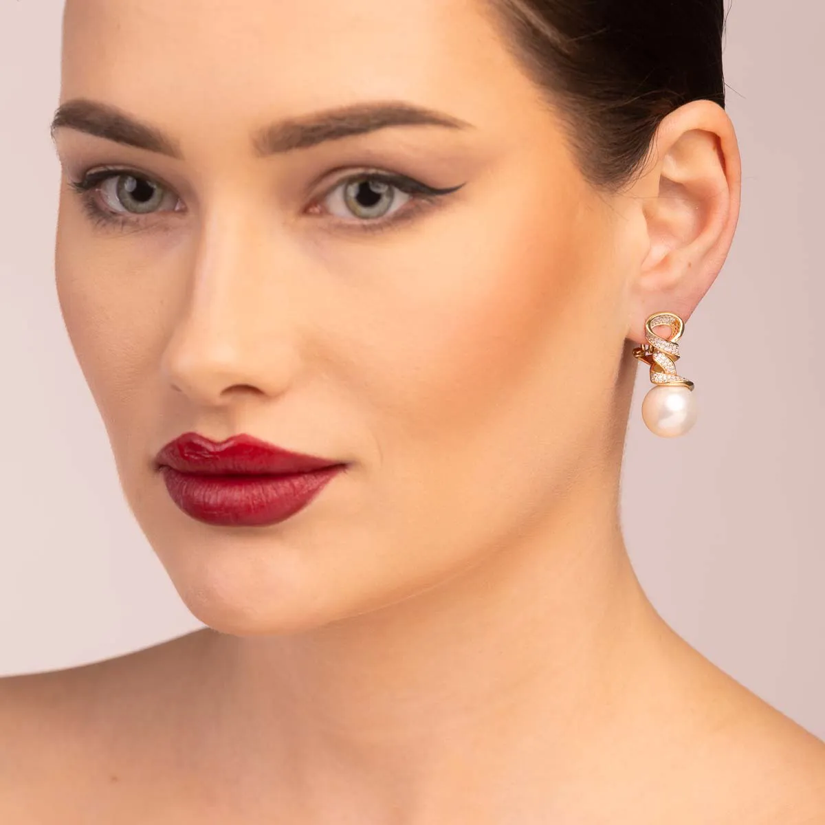 ULTIMA EDIZIONE Vortice boucles d'oreilles perle 14 mm