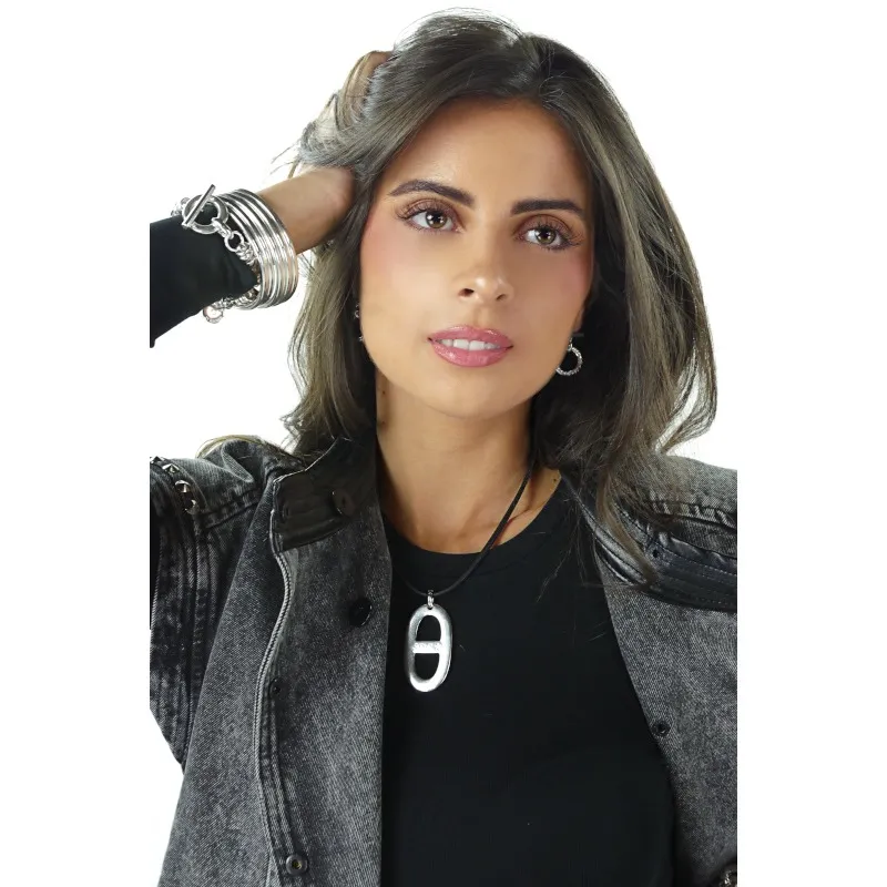 Secret de Cuir N°1352 ras de cou cuir pendentif argent