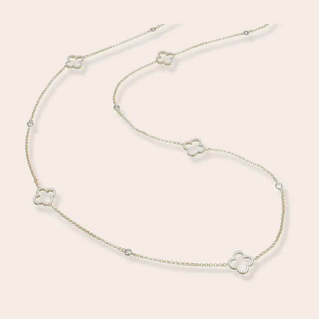 ULTIMA EDIZIONE Fleurs ajourées collier long
