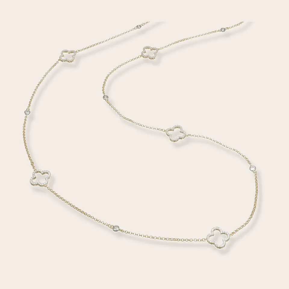 ULTIMA EDIZIONE Fleurs ajourées collier long