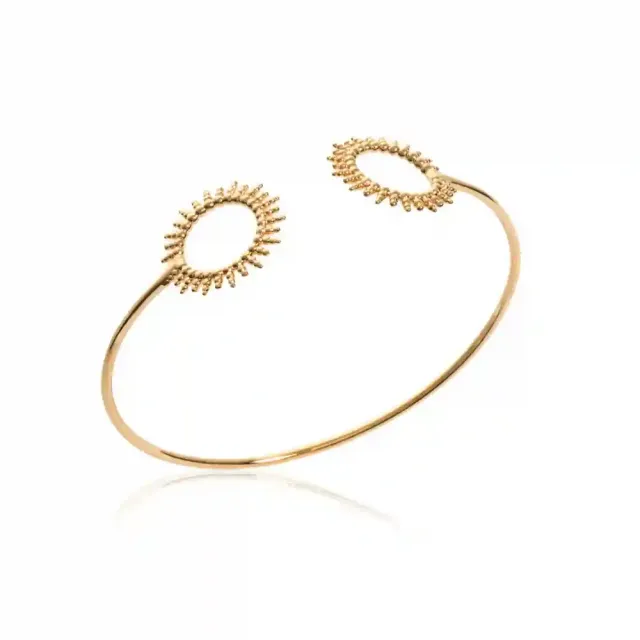 Oriana France bracelet jonc soleil ajouré plaqué or