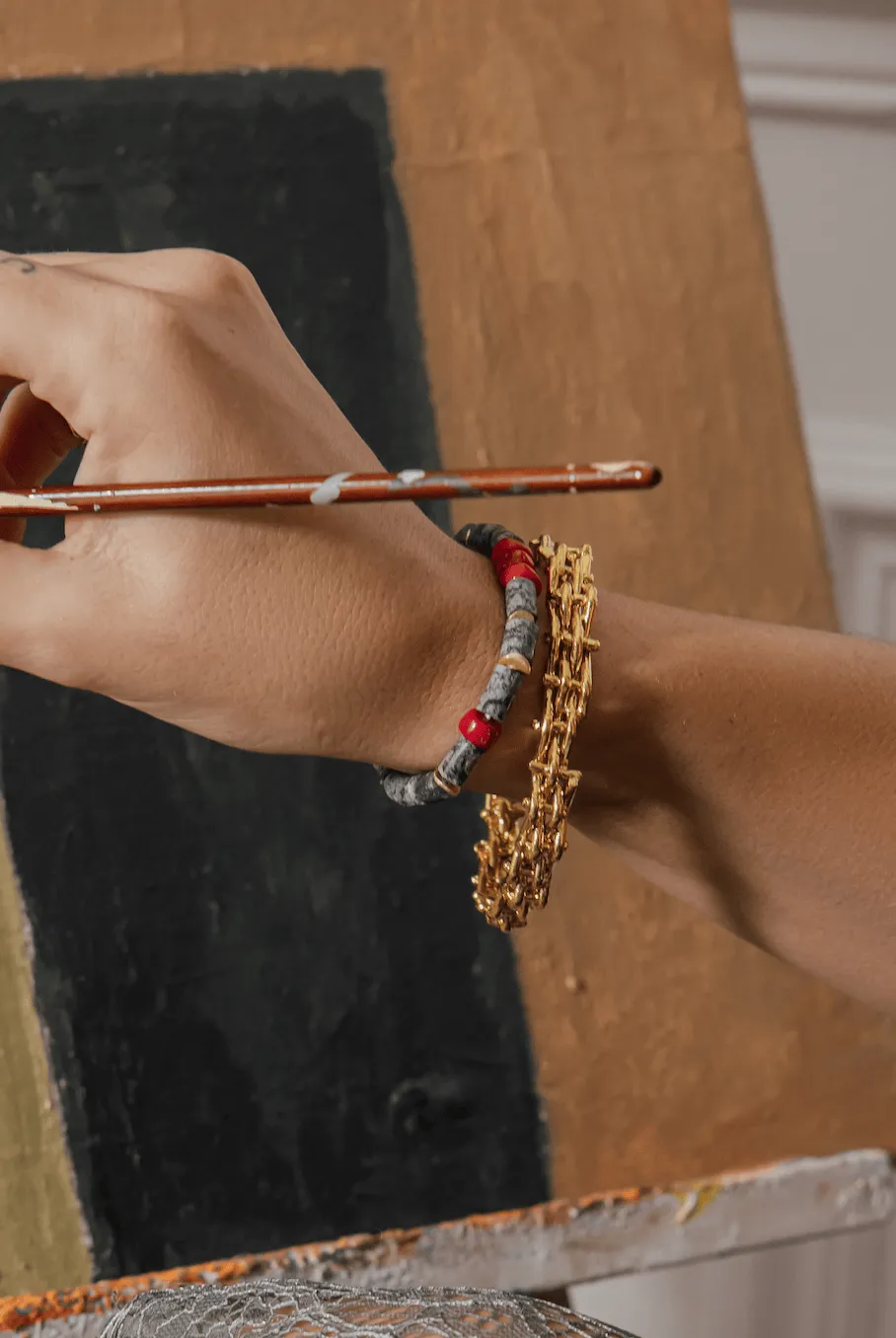 Elise Tsikis Monolithos bracelet doré