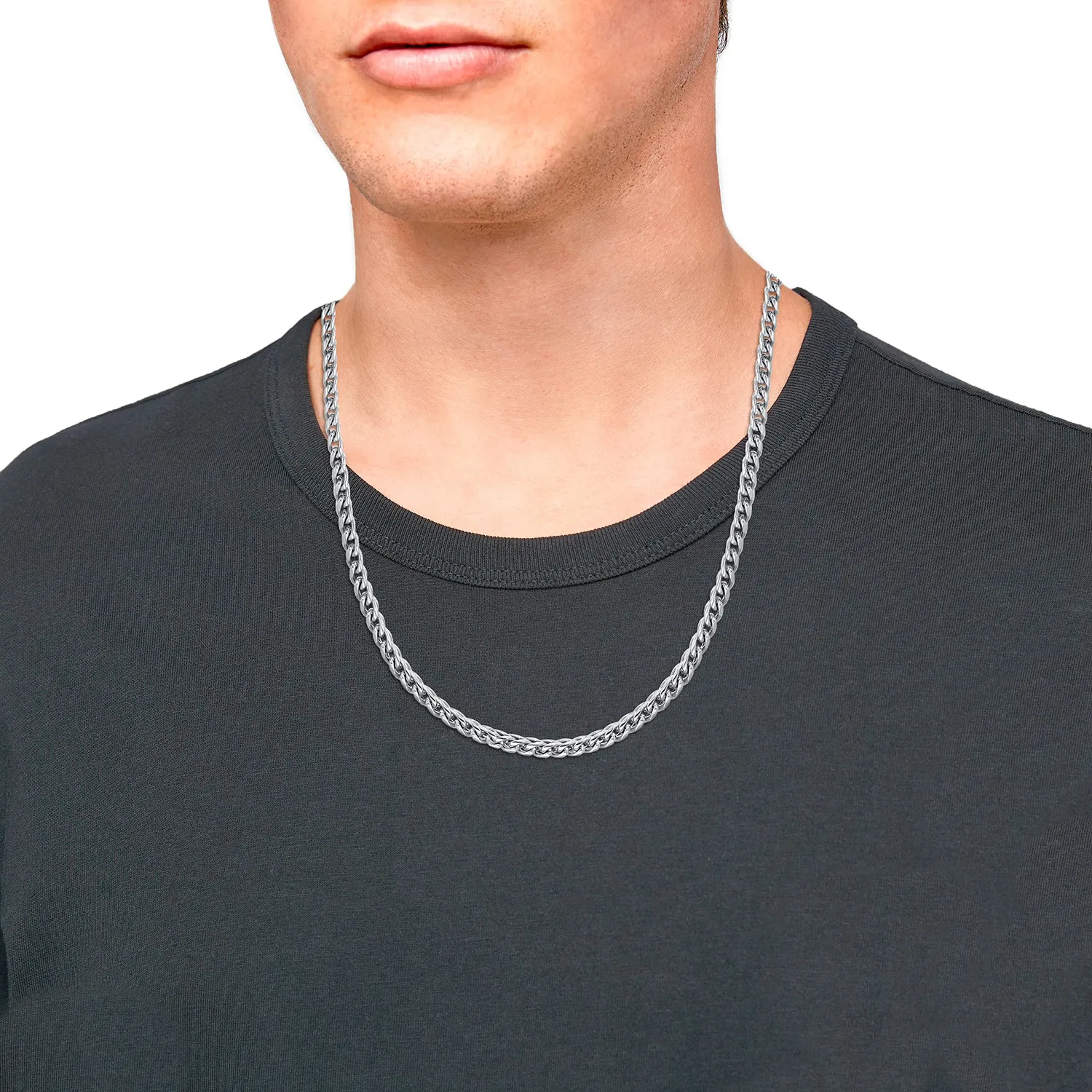 s.Oliver collier chaîne acier homme argent