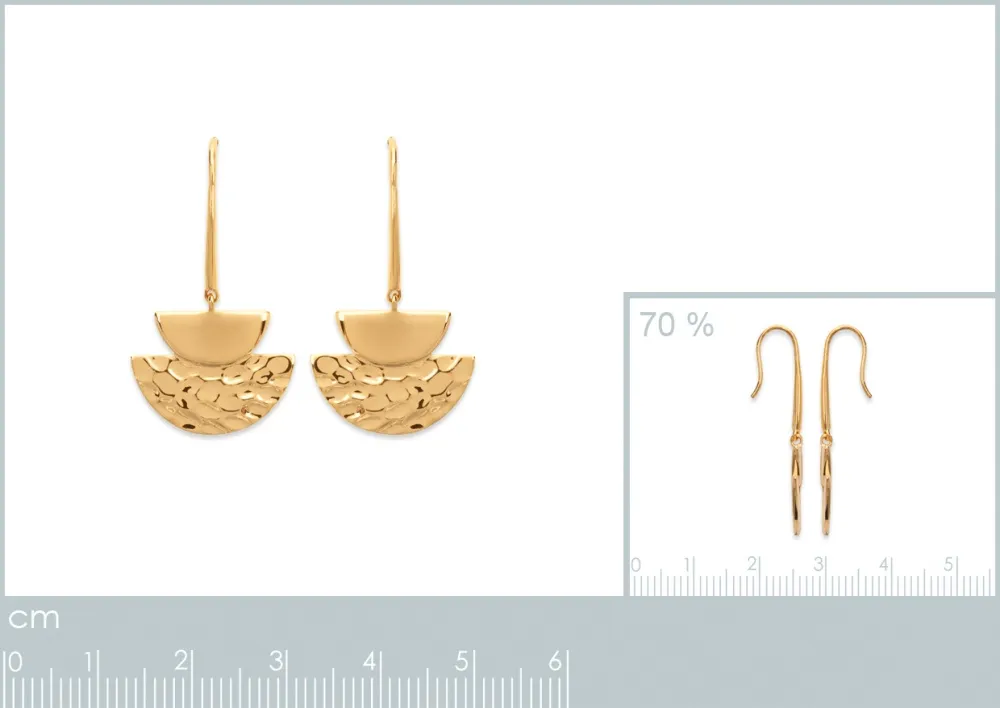 Oriana France boucles double croissant lune plaqué or