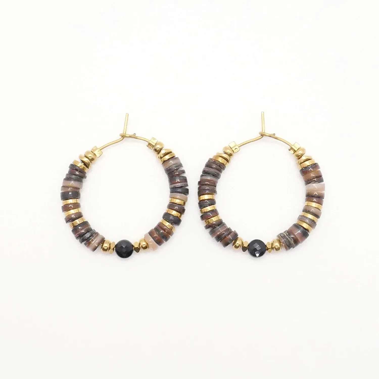 Cloralys Céleste boucles créoles 2,5 cm marron doré