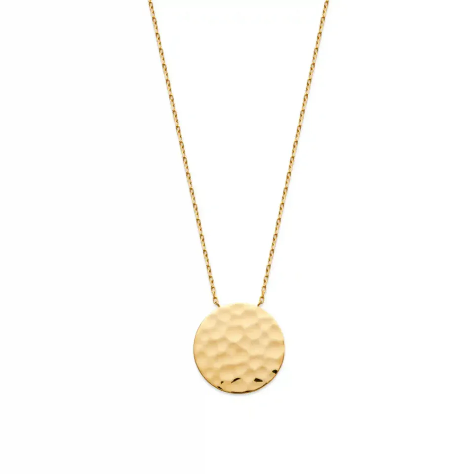 Oriana France cercle martelé collier plaqué or 18 carats