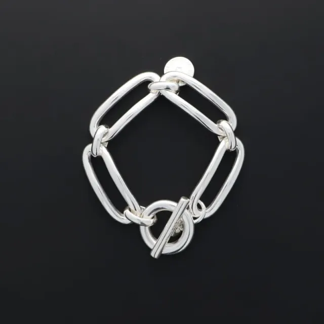 Secret de Cuir N°634 bracelet rectangle plaqué argent