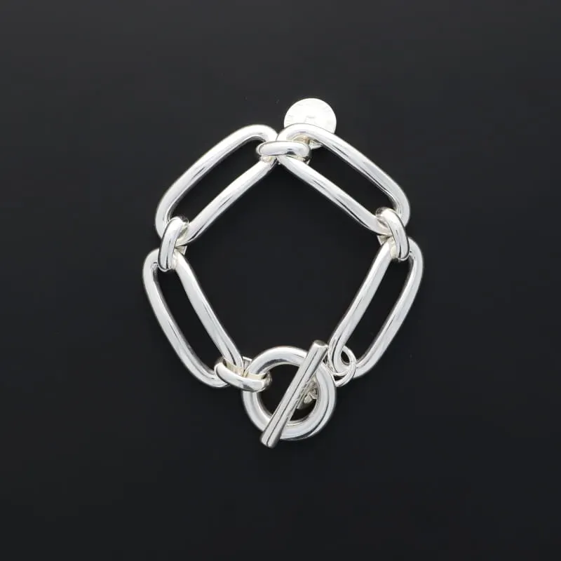 Secret de Cuir N°634 bracelet rectangle plaqué argent