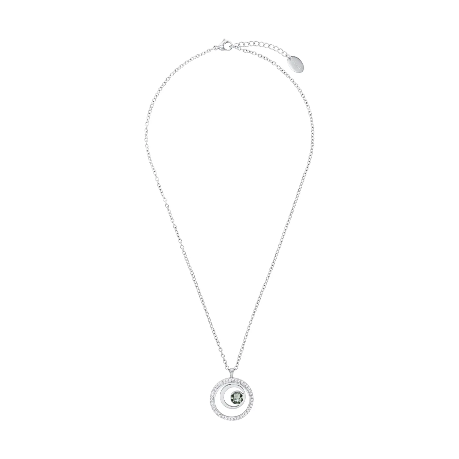 s.Oliver collier femme double cercle noir cristal