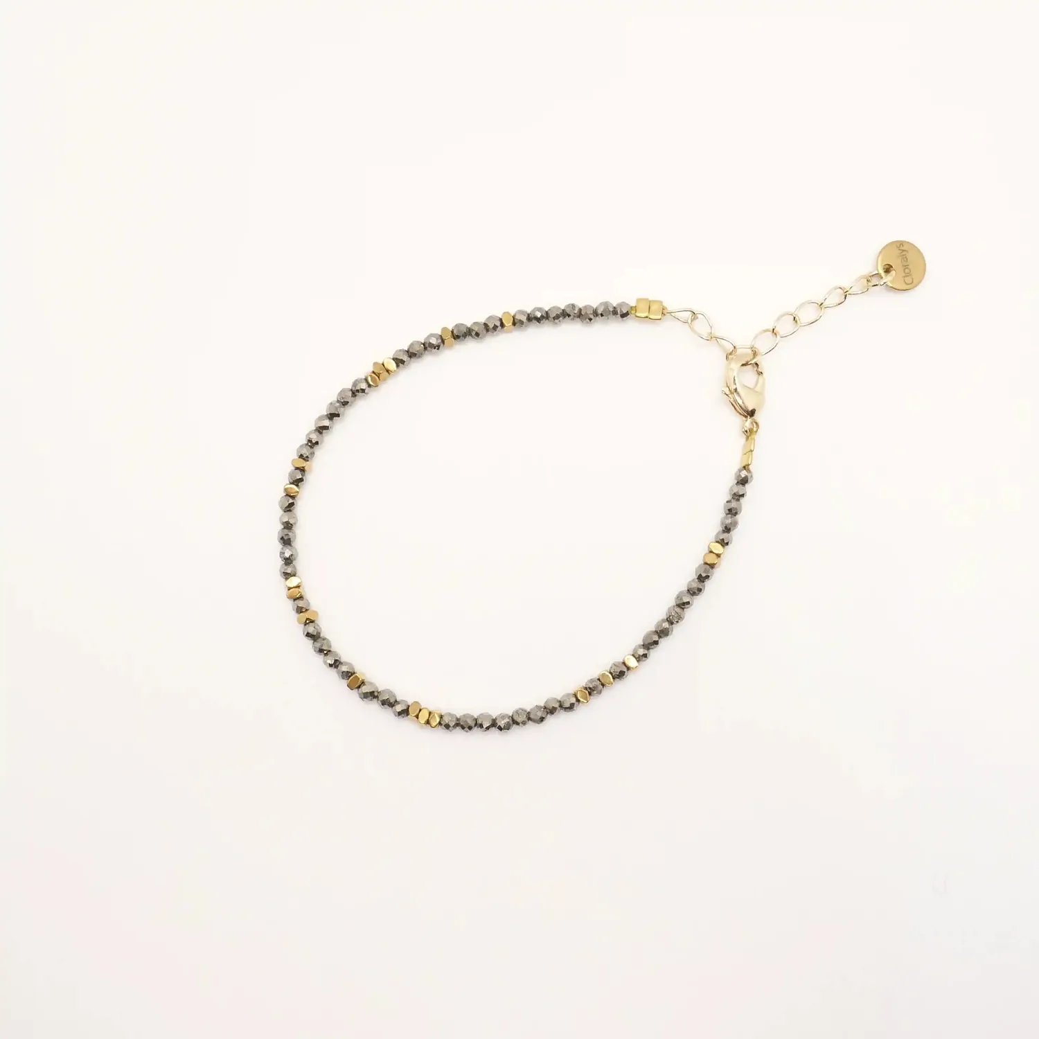 Cloralys Apolline bracelet pyrite doré 15+3 cm