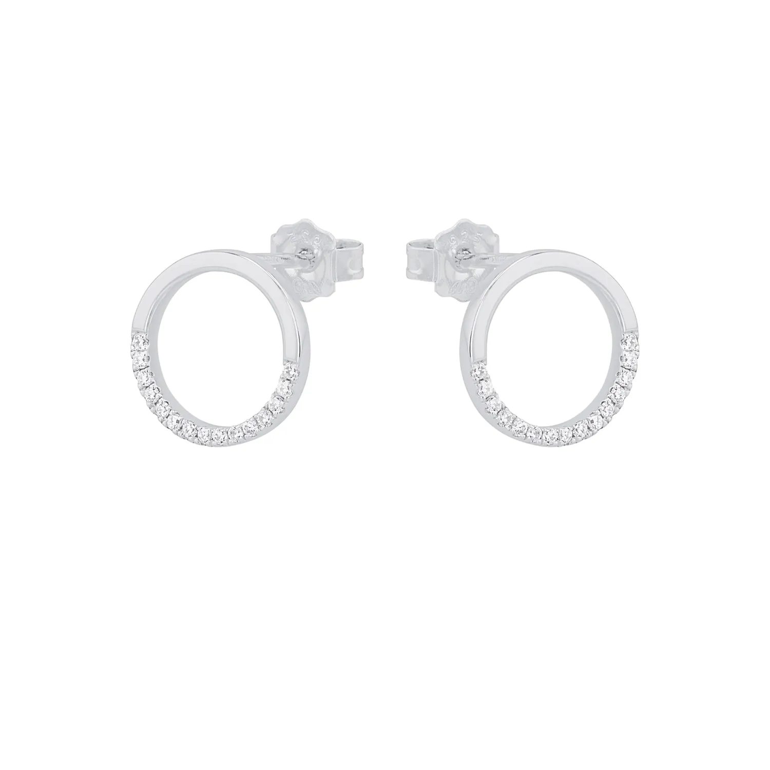 s.Oliver boucles argent zirconia demi-cercle 12 mm