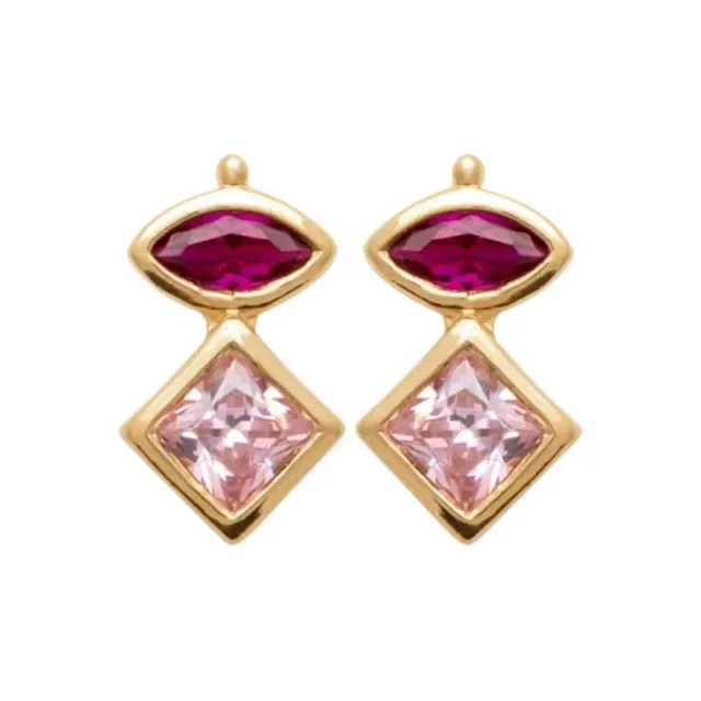 Oriana France Quartz boucles plaqué or rose vintage