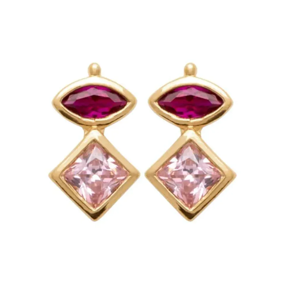 Oriana France Quartz boucles plaqué or rose vintage