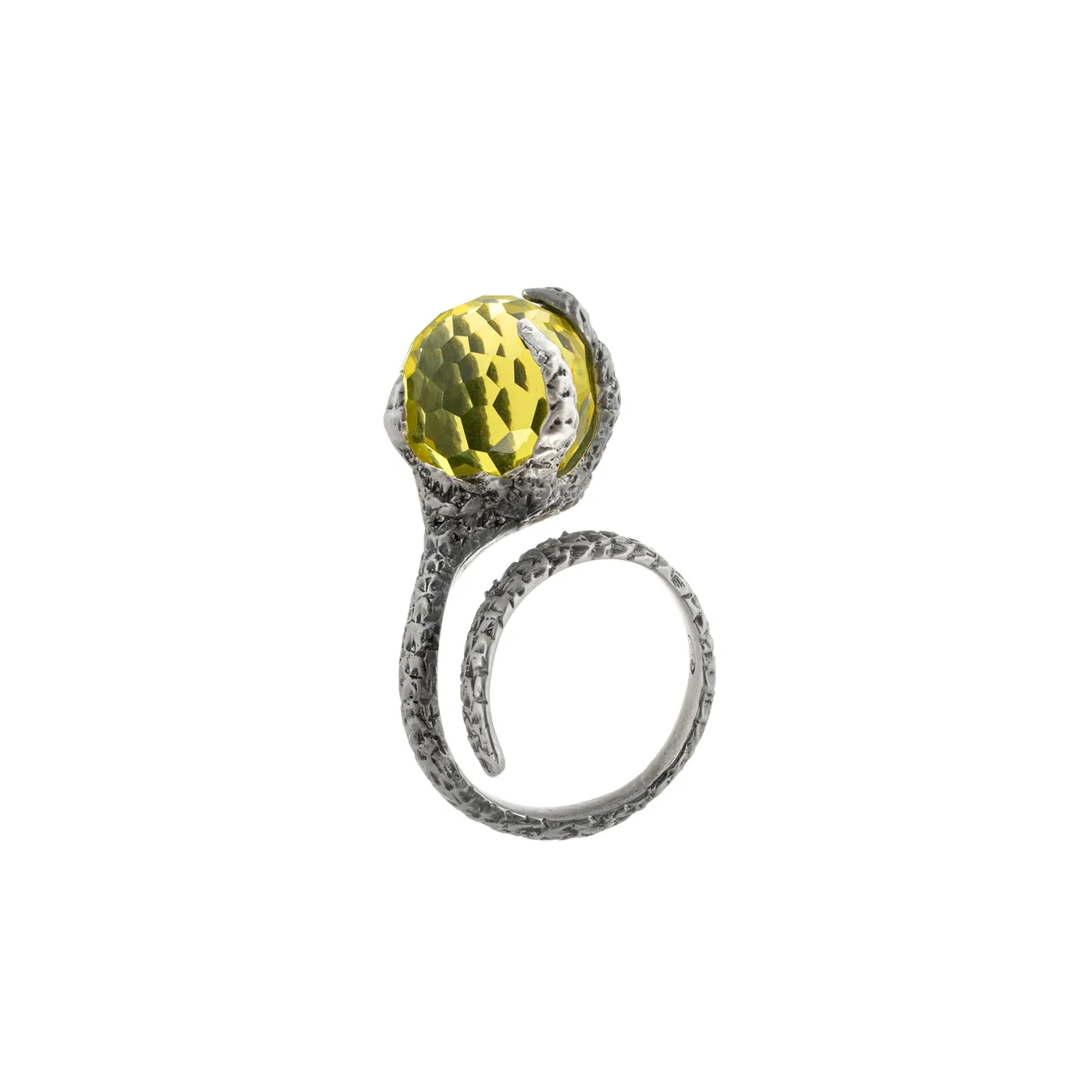 Lorella Tamberi Canal Artemis Talon bague quartz citron argent