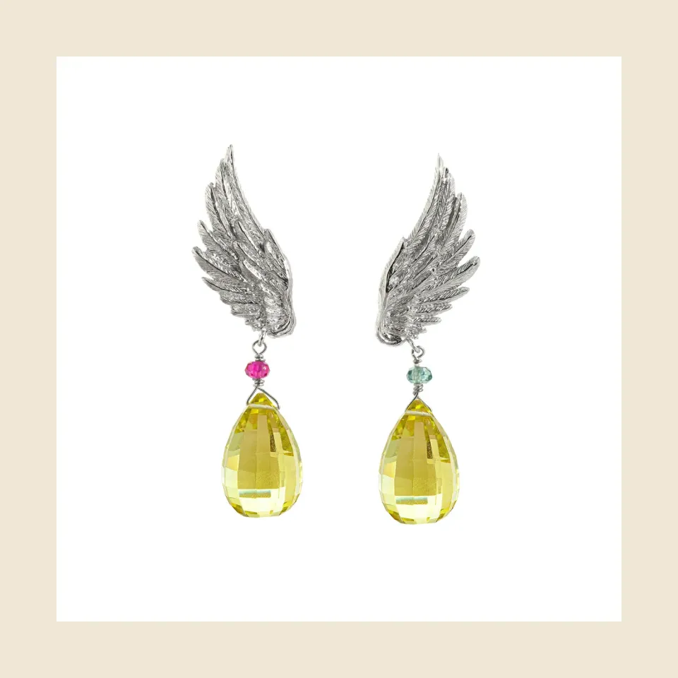Lorella Tamberi Artemis Wing boucles quartz citron