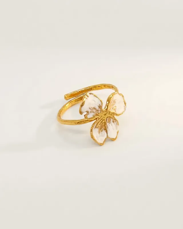 Elise Tsikis Elysia Small bague fleur émaillée